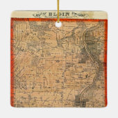 Elgin Illinois 1871 Karte Keramikornament (Rückseite)