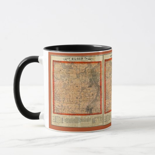 Elgin Illinois 1871 Karte Tasse (Links)