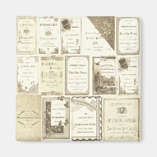 Elgin Illinois 1880er Club Einladungen Sepia Papie Magnet