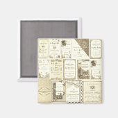 Elgin Illinois 1880's Club Einladungen Sepia Paper Magnet (Vorderseite/Rückseite)