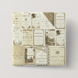 Elgin Illinois 1880's Sepia Club Einladungen Party Button