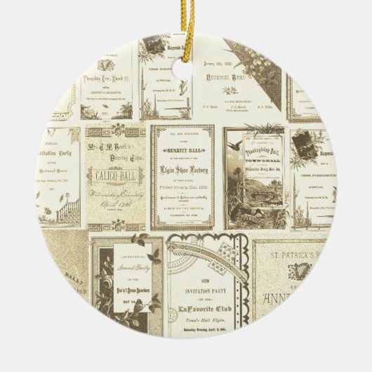 Elgin Illinois 1880's Sepia Club Einladungen Party Keramikornament (Vorne)
