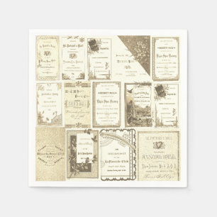 Elgin Illinois 1880's Sepia Club Einladungen Party Serviette