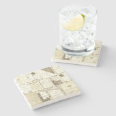 Elgin Illinois 1880's Sepia Club Einladungen Party Steinuntersetzer (Seitenansicht)