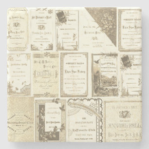 Elgin Illinois 1880's Sepia Club Einladungen Party Steinuntersetzer