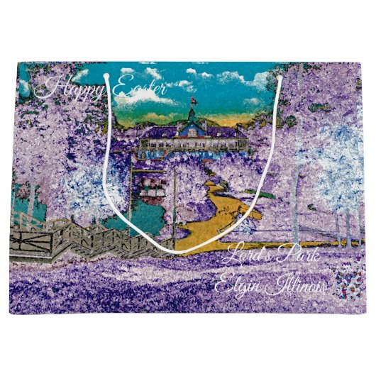 ELGIN ILLINOIS LORDS PARK PAVILION 1920S Oster Große Geschenktüte (Vorderseite)