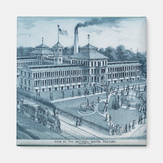 Elgin Watch Factory 1871 Image Elgin Illinois Magnet (Vorne)