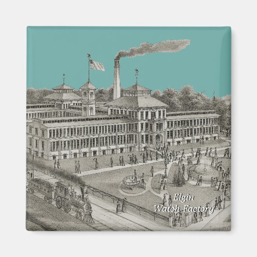 Elgin Watch Factory Elgin Illinois 1871 Magnet (Vorne)