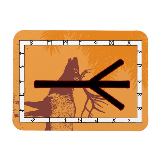 Elhaz Rune Magnet - Schutz! (Horizontal)