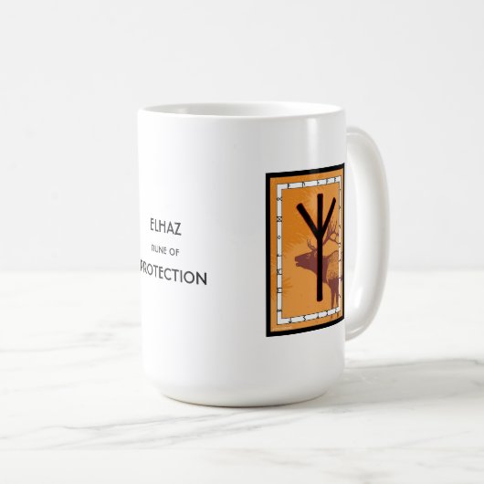 Elhaz Rune Tasse - Schutz! (VorderseiteRechts)