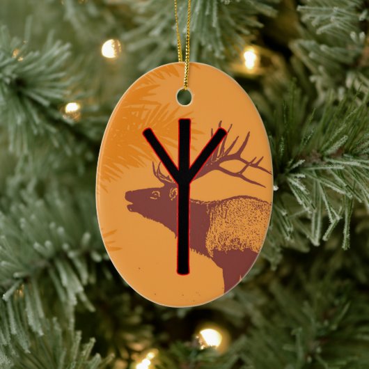 Elhaz Viking Rune Weihnachten Ornament - Schutz! (Baum)