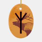 Elhaz Viking Rune Weihnachten Ornament - Schutz! (Vorne)