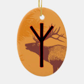 Elhaz Viking Rune Weihnachten Ornament - Schutz! (Hinten)