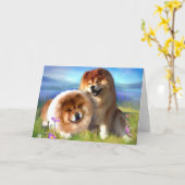ELI UND MAIYA heARTdog Chow-Chow Karte (Gelbe Blume)