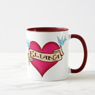 Eliana - Benutzerdefiniertes Herz-Tattoo Tasse