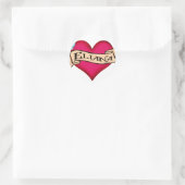 Eliana - Custom Heart Tattoo Runder Aufkleber (Tasche)
