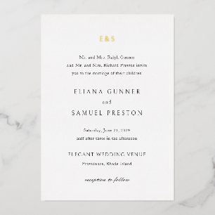 Eliana Monogram Classic Wedding Folieneinladung