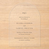 Eliana Monogram Classic Wedding Save the Date Acryleinladungen (Vorderseite)