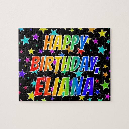 "ELIANA" Vorname, Spaß "GLÜCKLICHER GEBURTSTAG" Puzzle (Horizontal)