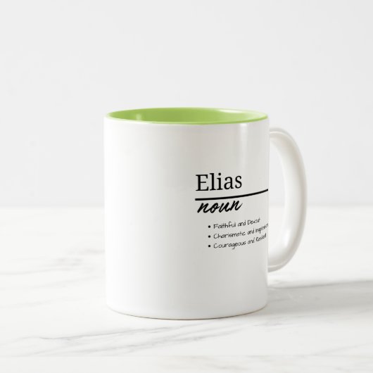 Elias, Junge - Definition Zweifarbige Tasse (VorderseiteRechts)