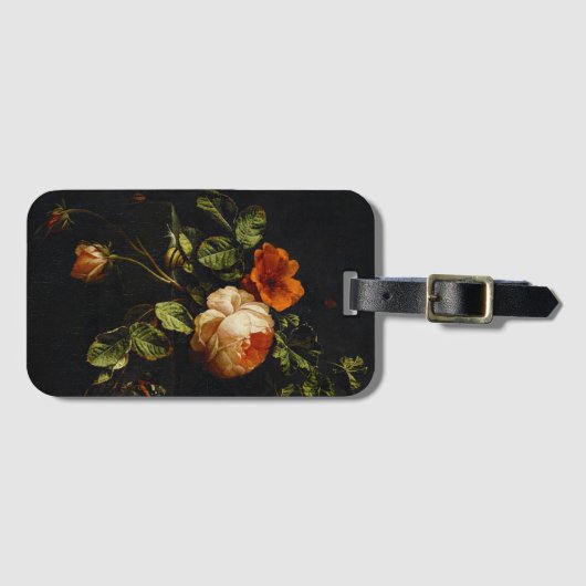 Elias van den Broeck, Stillleben mit Rose Gepäckanhänger (Vorderseite (Horizontal))