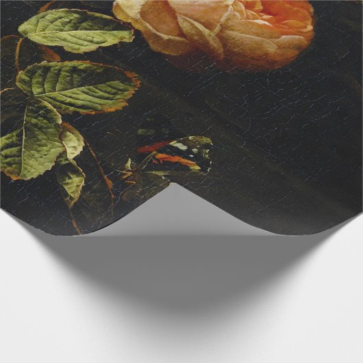 Elias van den Broeck, Stillleben mit Rose Geschenkpapier (Ecke)