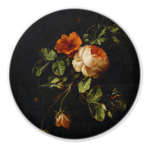 Elias van den Broeck, Stillleben mit Rose Keramikknauf