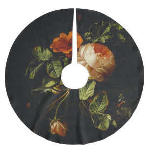 Elias van den Broeck, Stillleben mit Rose Polyester Weihnachtsbaumdecke