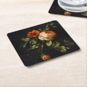 Elias van den Broeck, Stillleben mit Rose Rechteckiger Pappuntersetzer (angewinkelt)