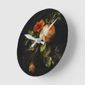 Elias van den Broeck, Stillleben mit Rose Runde Wanduhr (Winkel)