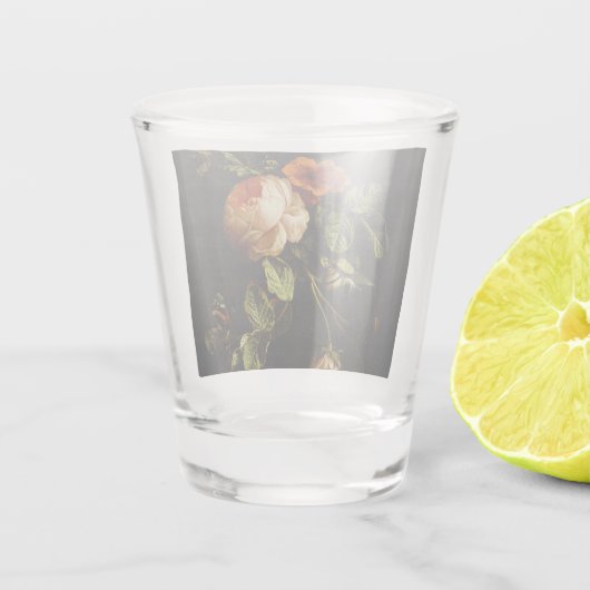 Elias van den Broeck, Stillleben mit Rose Schnapsglas (Rückseite)