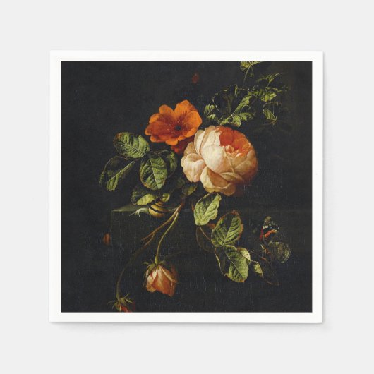 Elias van den Broeck, Stillleben mit Rose Serviette (Vorderseite)