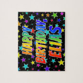 "ELIAS" Vorname, Spaß "GLÜCKLICHER GEBURTSTAG" Puzzle (Vertikal)