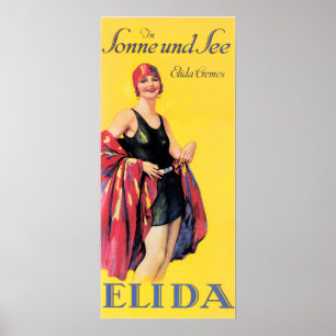 ELIDA CREMES German Cosmetics Cream Beauty Lotion Poster