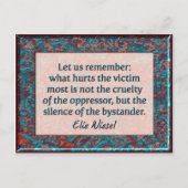 Elie Wiesel Bystander Zitat Wall Plaste Postkarte (Vorderseite)