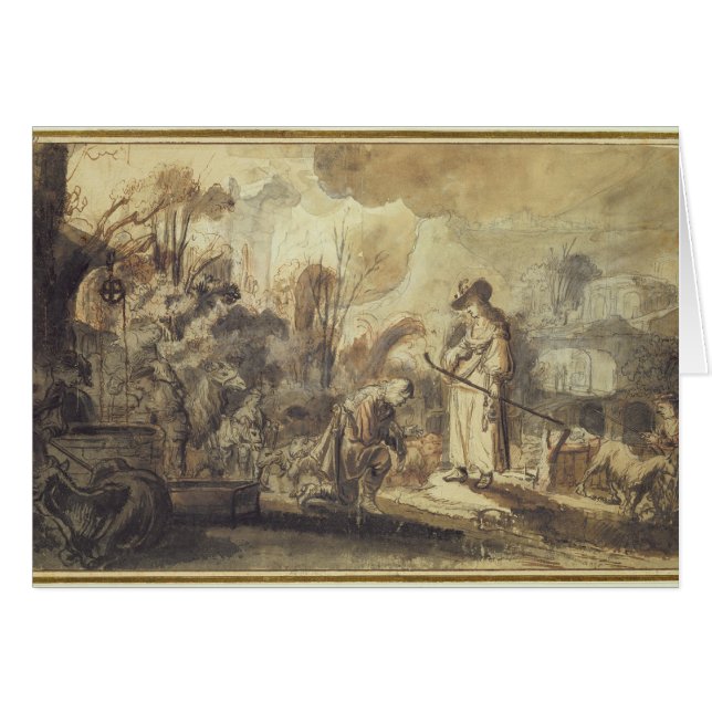 Eliezer und Rebecca am Brunnen (Vorderseite (Horizontal))