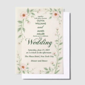 Eligant Simple Vellum Wedding Invitation Overlay Pergament Einladungen
