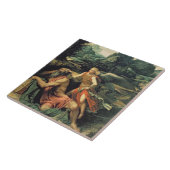 Elija besuchte durch einen Engel, c.1534 Fliese (Seite)