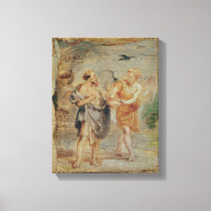 Elija, der Brot und Wasser von einem Engel Leinwanddruck