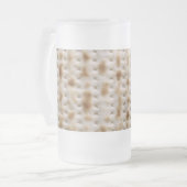 Elija/Miriams Schale mit Matzo-Entwurf Mattglas Bierglas (Vorderseite Links)