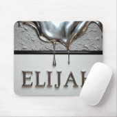 Elijah Chrome Namensschild mit flüssigen Metalltro Mousepad (Mit Mouse)