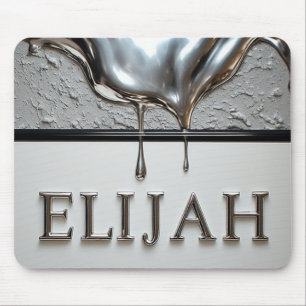 Elijah Chrome Namensschild mit flüssigen Metalltro Mousepad