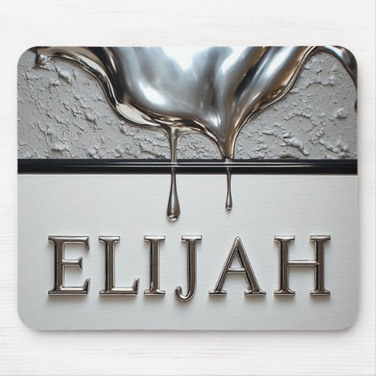 Elijah Chrome Namensschild mit flüssigen Metalltro Mousepad (Vorne)