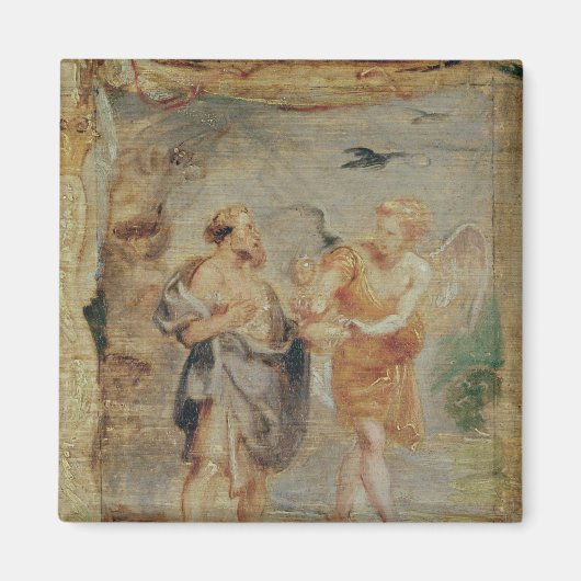 Elijah, die Brot und Wasser von einem Engel erhalt Magnet (Vorne)