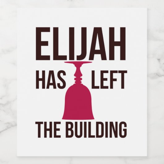 Elijah hat das Gebäude Links. Passover Seed Weinetikett (Einzelnes Label)
