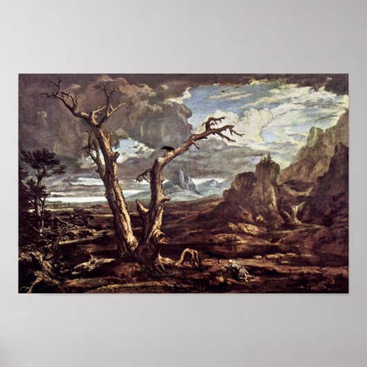 Elijah in der Wüste von Washington Allston Poster (Vorne)