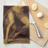 Elijah in Wilderness von Lord Frederic Leighton Geschirrtuch (Viertel Falte)