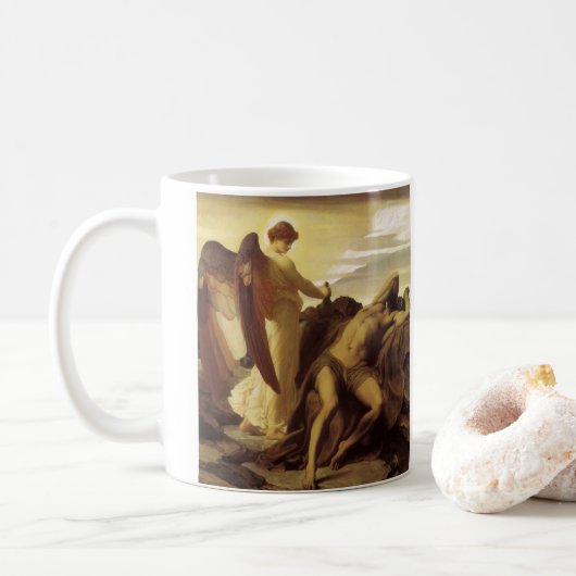 Elijah in Wilderness von Lord Frederic Leighton Kaffeetasse (Mit Donut)