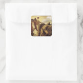Elijah in Wilderness von Lord Frederic Leighton Quadratischer Aufkleber (Tasche)
