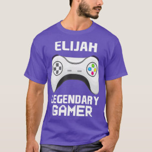 Elijah Legendary Gamer Personalisiertes Videospiel T-Shirt